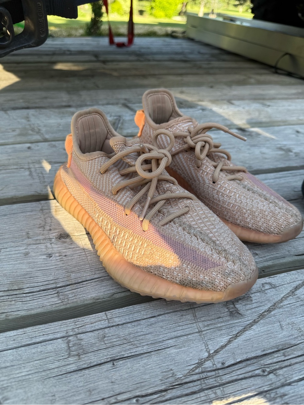 Yeezy 350 peach size 5 adidas Kids Knit Sneakers with Orange Accent